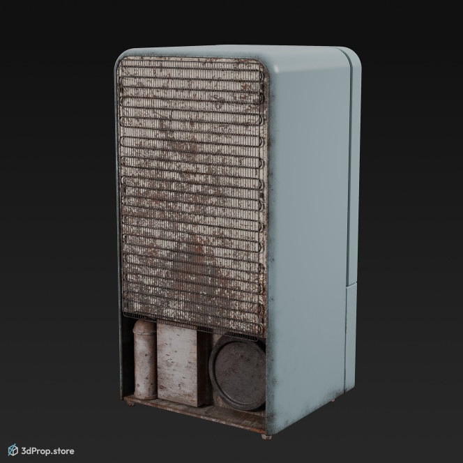 3D model of a light blue fridge from 1960, USA.