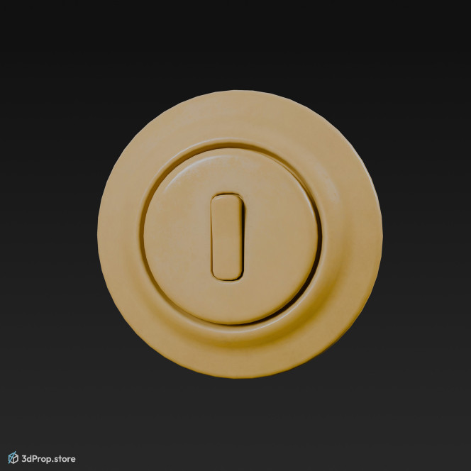 3D model of an old style light switch in orange, yellow and red colors from 1960, USA.