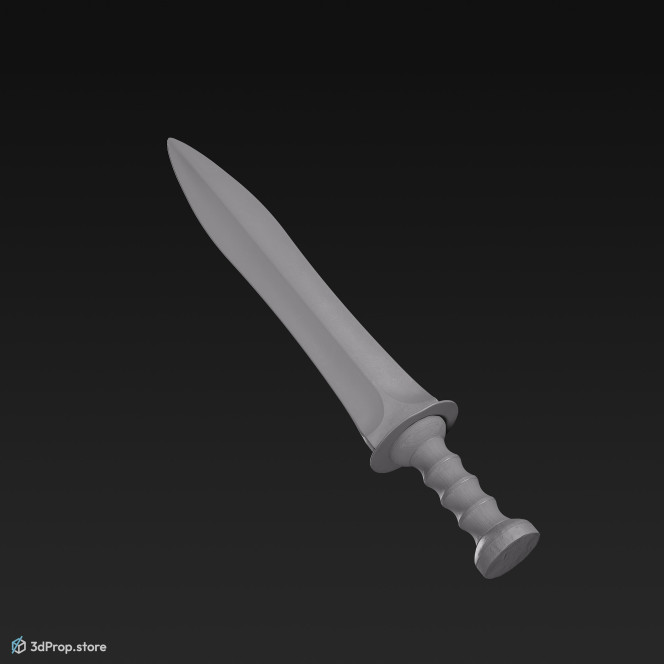 3d scan of a metal sword with a leather handle, from AD 30, Roman Empire, Europe.