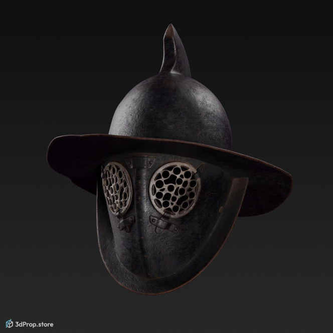 3d scan of a brimmed helmet typically worn by Thraex gladiators in the Roman Empire.