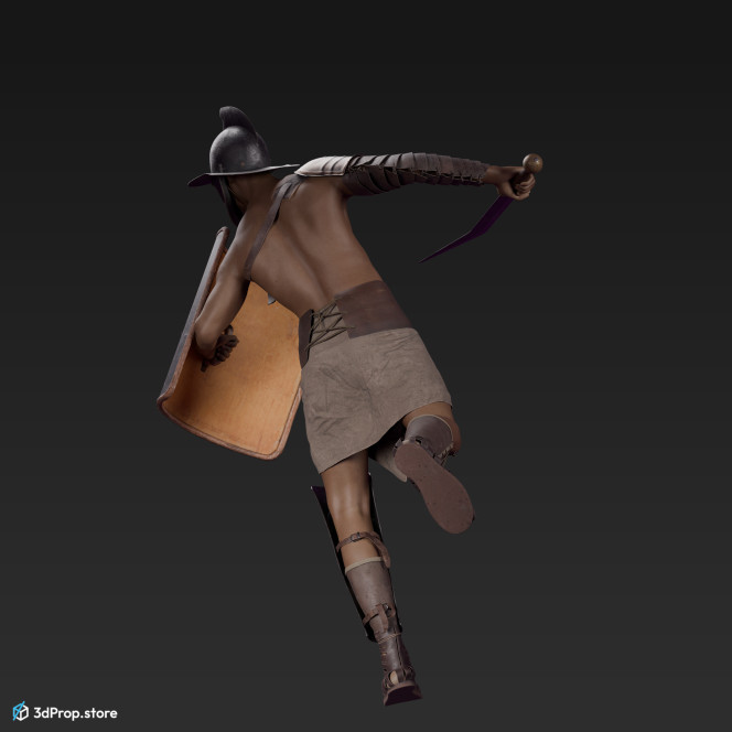 3D model of a Thraex class gladiator man with clothes from the 1st century (AD 30) Roman Empire