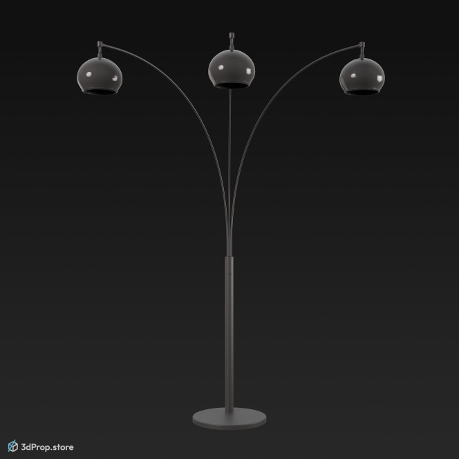 3D model of a metal standing lamp from 1960, USA.