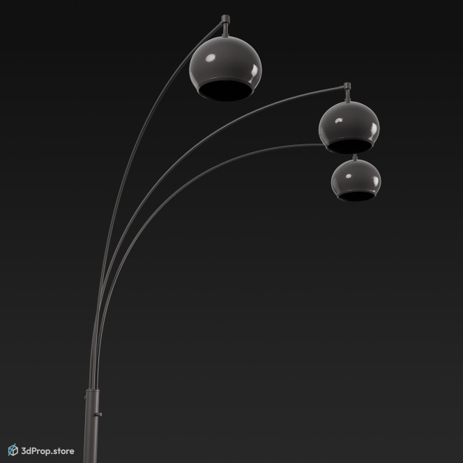 3D model of a metal standing lamp from 1960, USA.