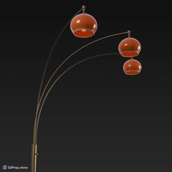 3D model of a metal standing lamp from 1960, USA.