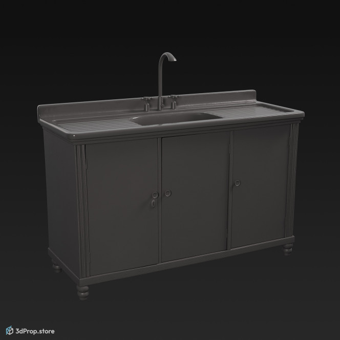 3D model of kitchen sink, from 1960.