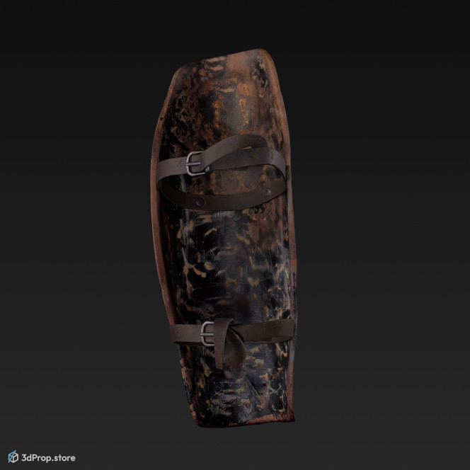 3D scan of a Hoplomachus gladiator's tall greaves from the Roman Empire.