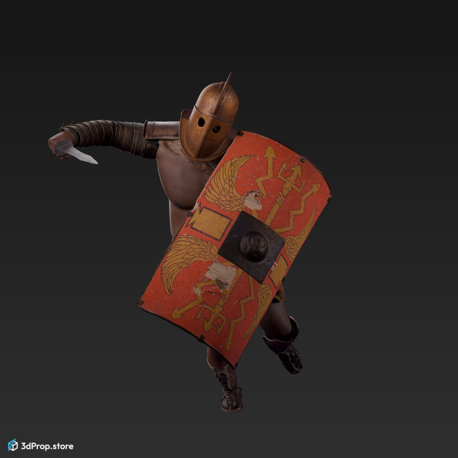 3d model of a Secutor gladiator from 30AD, Ancient Roman Empire