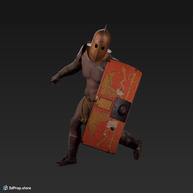 3d model of a Secutor gladiator from 30AD, Ancient Roman Empire