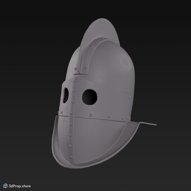 3D scan of a secutor gladiator's helmet from the Roman Empire.