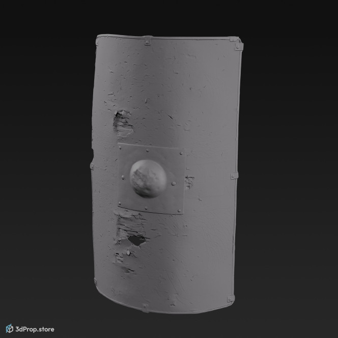3D scan of a  scutum, a gladiator's shield from the Roman Empire.