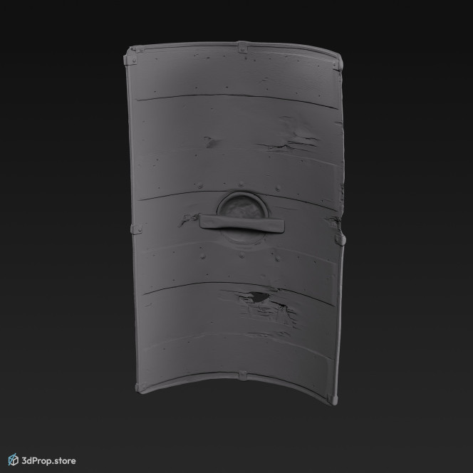 3D scan of a  scutum, a gladiator's shield from the Roman Empire.