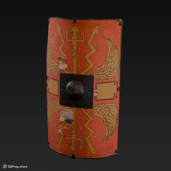 3D scan of a  scutum, a gladiator's shield from the Roman Empire.