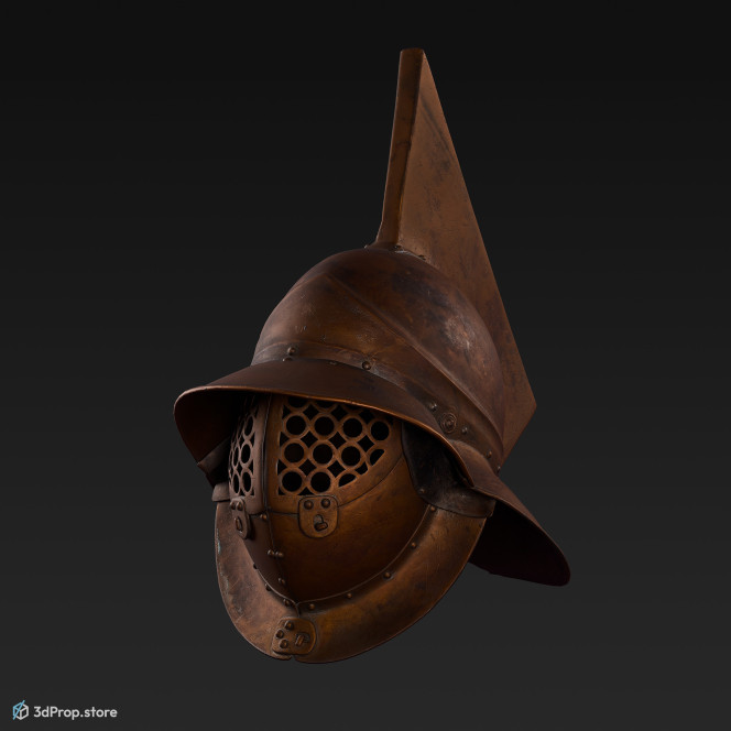 3D scan of a murmillo gladiator's helmet from the Roman Empire.