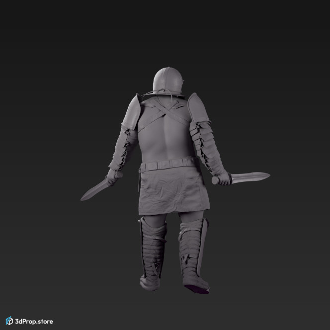 3D model of a Provocator gladiator from the AD30,  Ancient Roman Empire