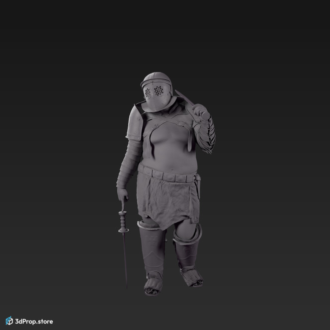 3D model of a Provocator gladiator from the AD30,  Ancient  Roman Empire