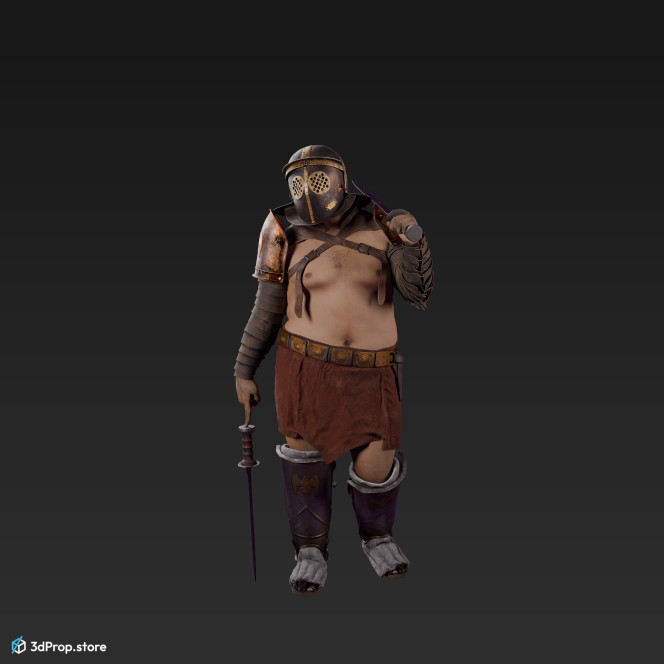 3D model of a Provocator gladiator from the AD30,  Ancient  Roman Empire