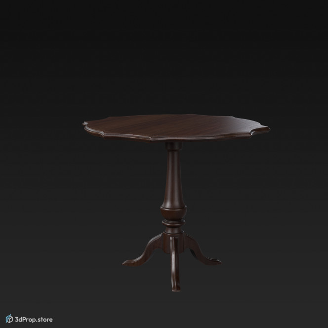 This is a 3D model of a chippendale style mahogany table from 1870.