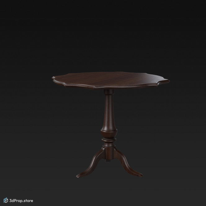 This is a 3D model of a chippendale style mahogany table from 1870.