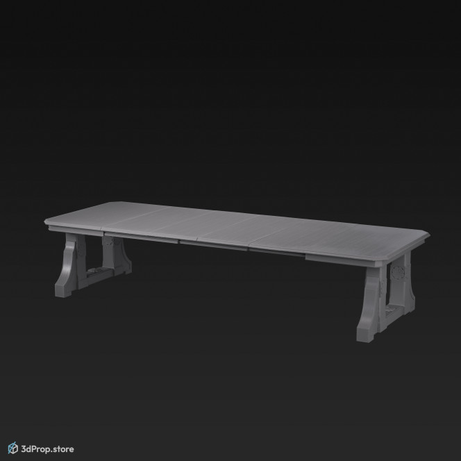This is an original 3D model of a dining table from the late 1800s.