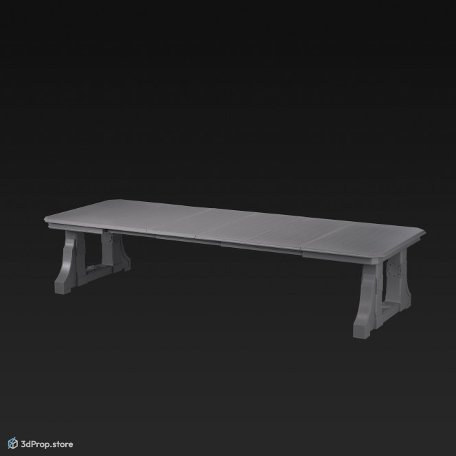 This is an original 3D model of a dining table from the late 1800s.