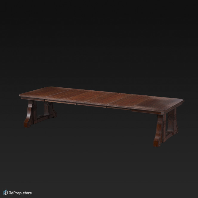 This is an original 3D model of a dining table from the late 1800s.