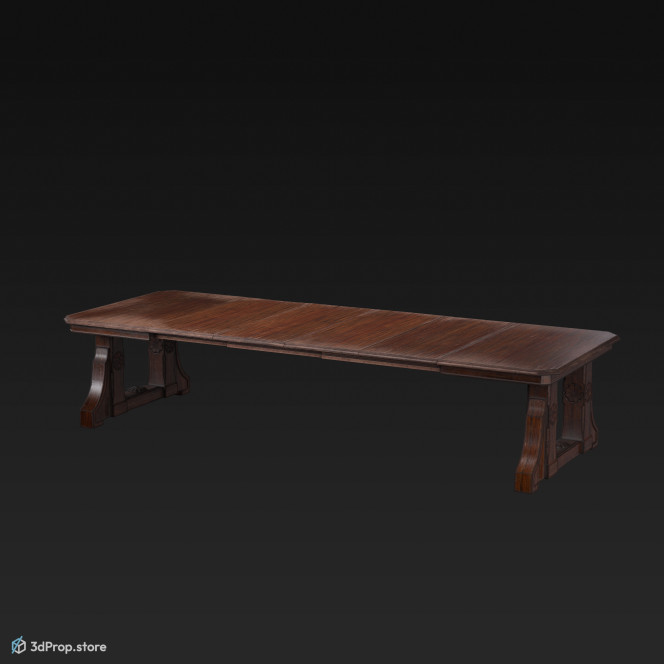 This is an original 3D model of a dining table from the late 1800s.