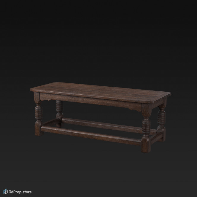 3d model of a reflectory table from the 18th century.