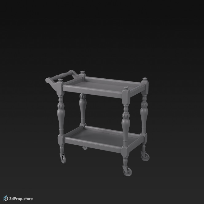 This is a 3D model of a butler trolley from 1930