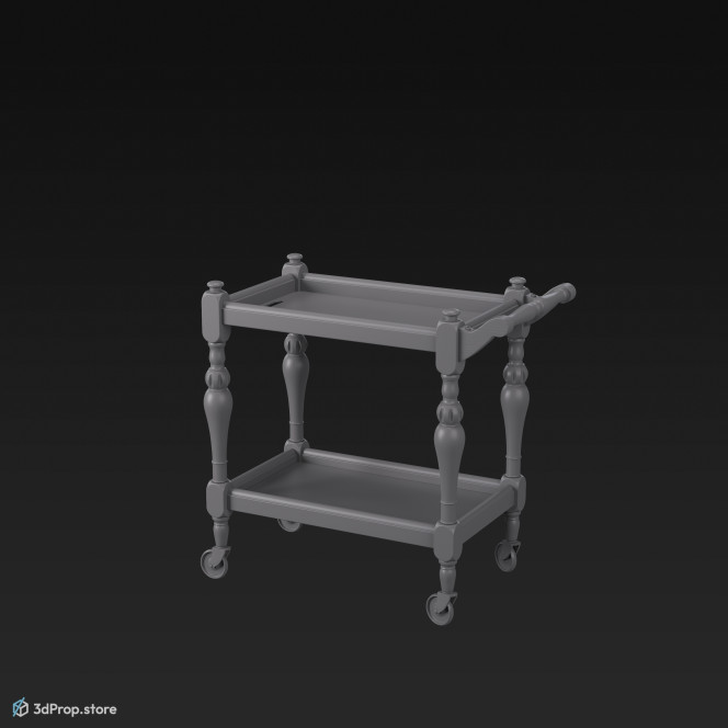 This is a 3D model of a butler trolley from 1930