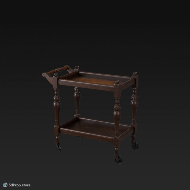 This is a 3D model of a butler trolley from 1930