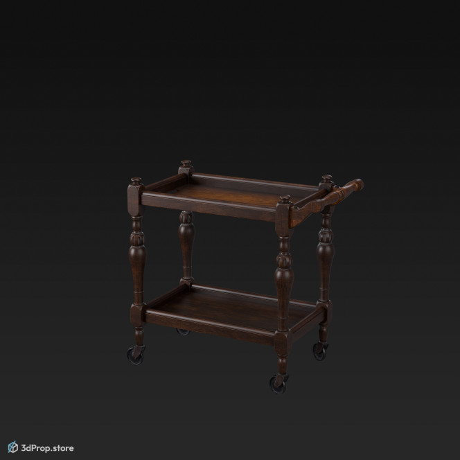 This is a 3D model of a butler trolley from 1930
