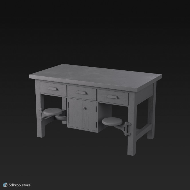 3d model of a laboratory workbench.