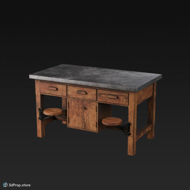 3d model of a laboratory workbench.