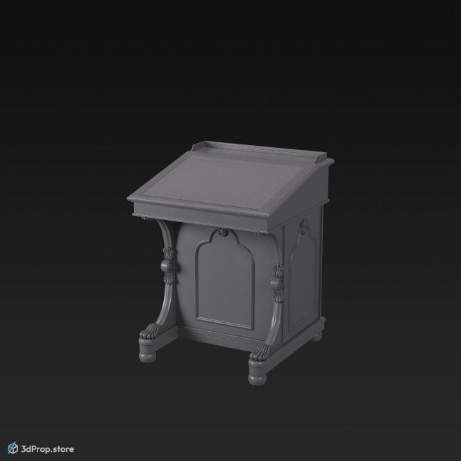 This is a 3D model of a victorian davenport desk from 1873.