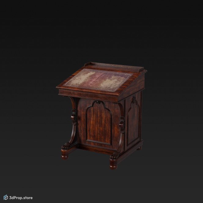 This is a 3D model of a victorian davenport desk from 1873.