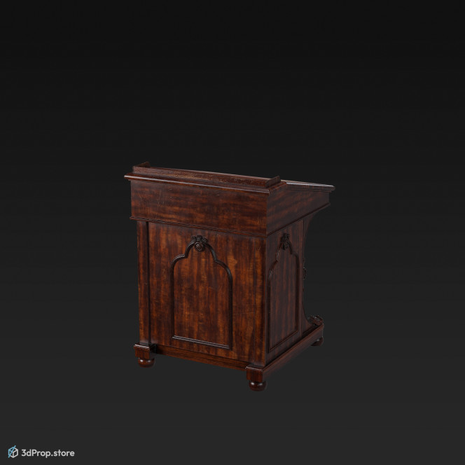 This is a 3D model of a victorian davenport desk from 1873.