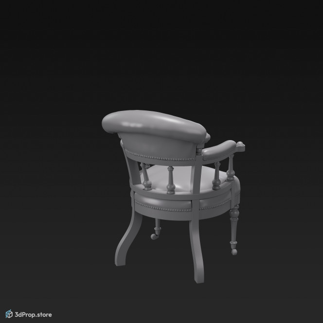 This is a 3D model of a victorian leather armchair from around 1870s.