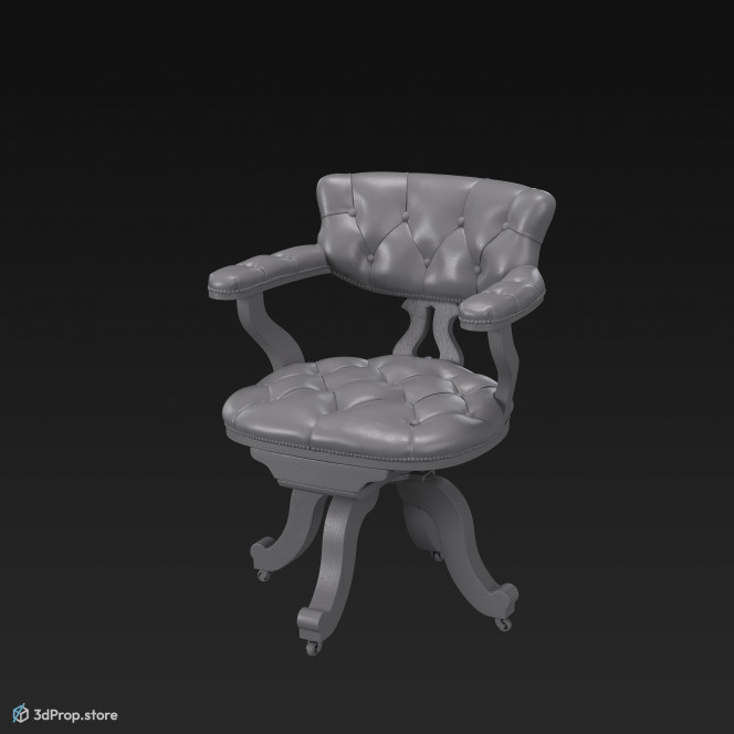 3D model of a chesterfield chair from 1880.