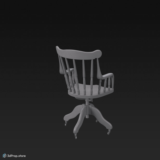 This is a 3D model of an edwardian swivel desk chair from 1910.