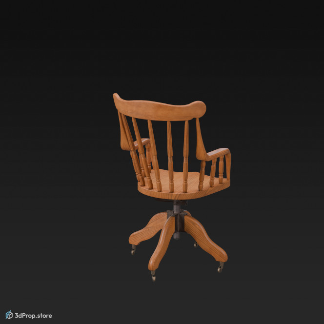 This is a 3D model of an edwardian swivel desk chair from 1910.
