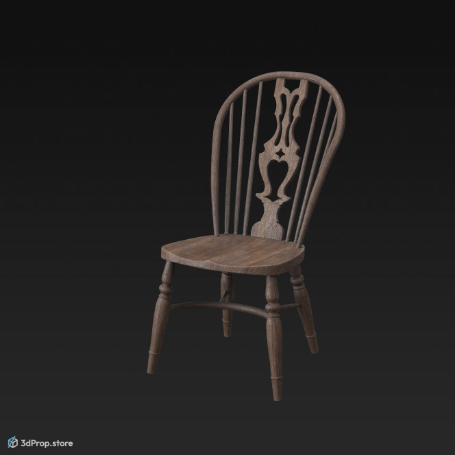 3d model of a georgian side chair
