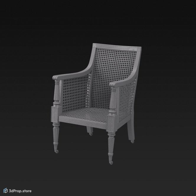 This is a 3D model of an armchair from 1810.