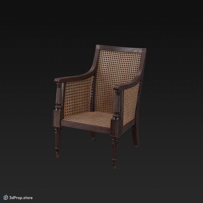 This is a 3D model of an armchair from 1810.