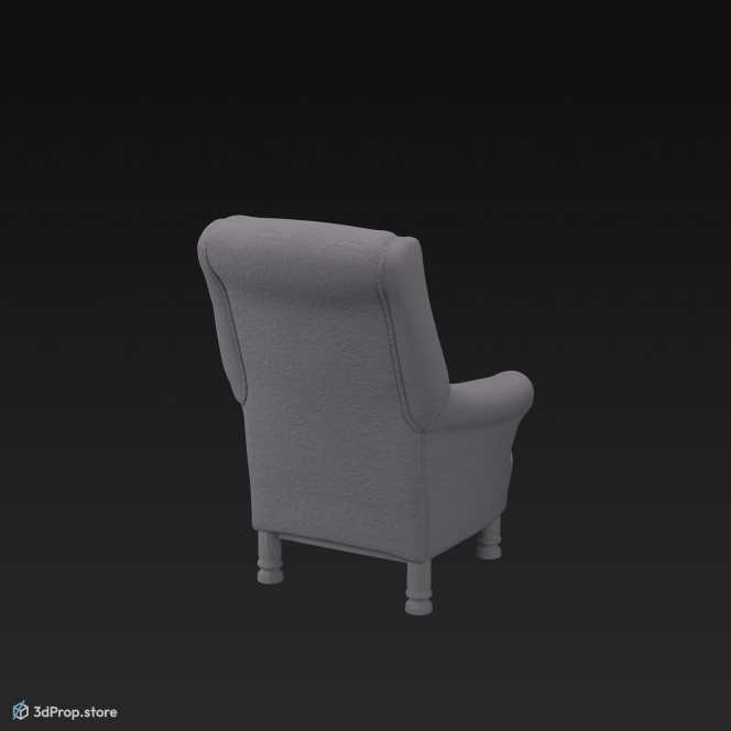 This is a 3D model of a victorian armchair from around 1890.