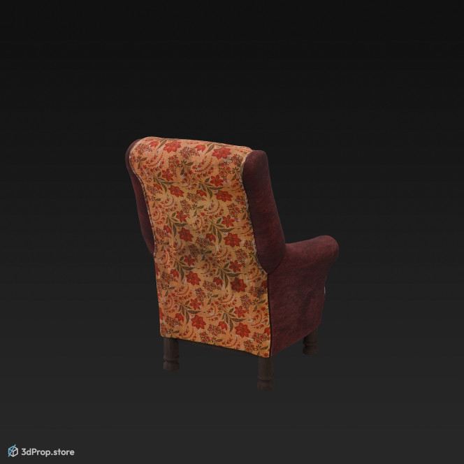 This is a 3D model of a victorian armchair from around 1890.
