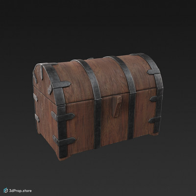 This is a 3D model, (3D scanned) of a wooden chest from the middle ages.