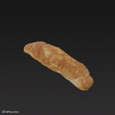 3D scan of a bread roll with cheese