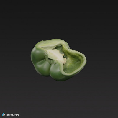 3D scan of a green pepper cut in half