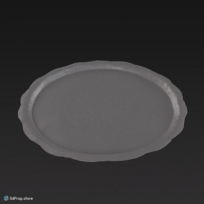3D scan of a metal plate with oriental ornament from the 1900s Europe