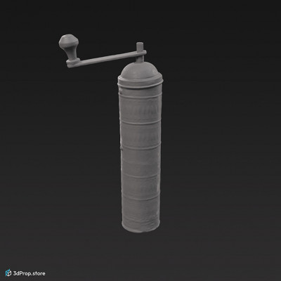 3D scan of a coffee grinder with an oriental design from the 1900s Europe.